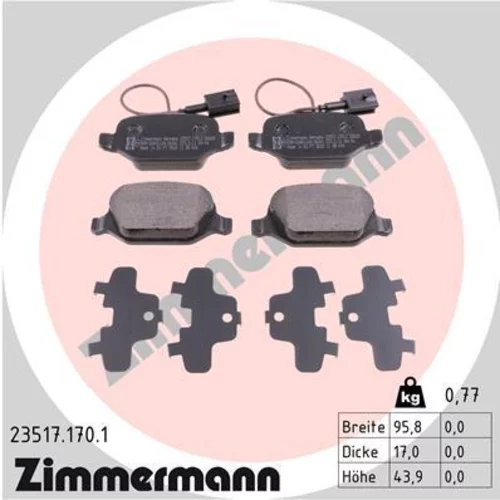 Sada brzdových platničiek kotúčovej brzdy ZIMMERMANN 23517.170.1