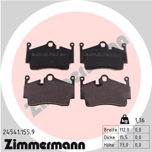 Sada brzdových platničiek kotúčovej brzdy ZIMMERMANN 24541.155.9