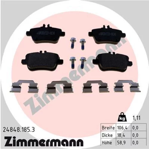 Sada brzdových platničiek kotúčovej brzdy ZIMMERMANN 24848.185.3