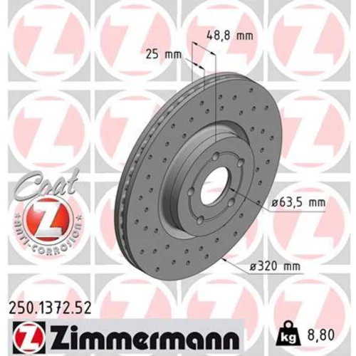 Brzdový kotúč ZIMMERMANN 250.1372.52