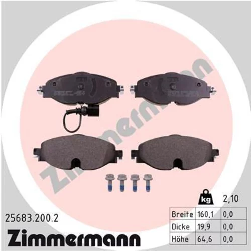 Sada brzdových platničiek kotúčovej brzdy ZIMMERMANN 25683.200.2