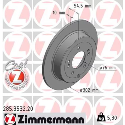 Brzdový kotúč ZIMMERMANN 285.3532.20