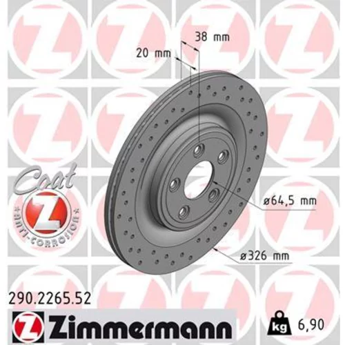 Brzdový kotúč ZIMMERMANN 290.2265.52