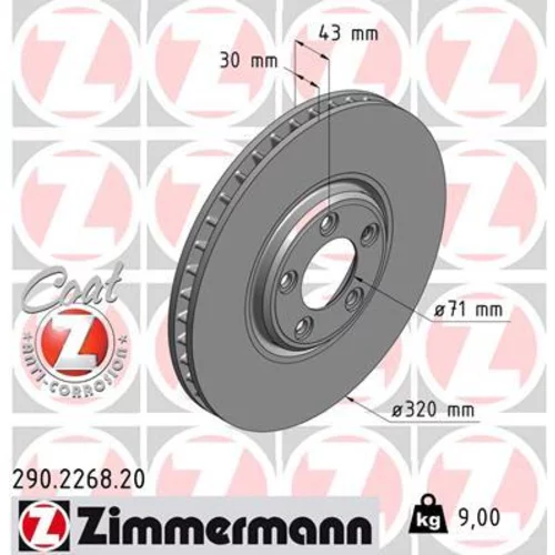 Brzdový kotúč 290.2268.20 /Zimmermann/