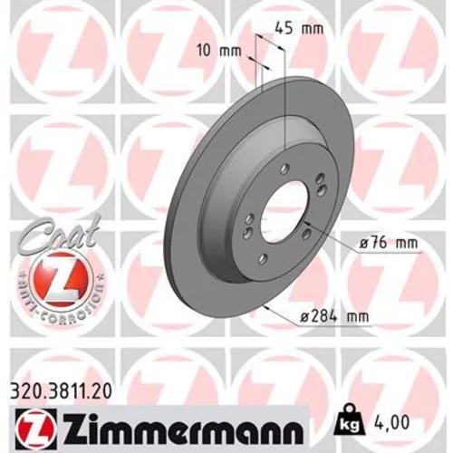 Brzdový kotúč ZIMMERMANN 320.3811.20