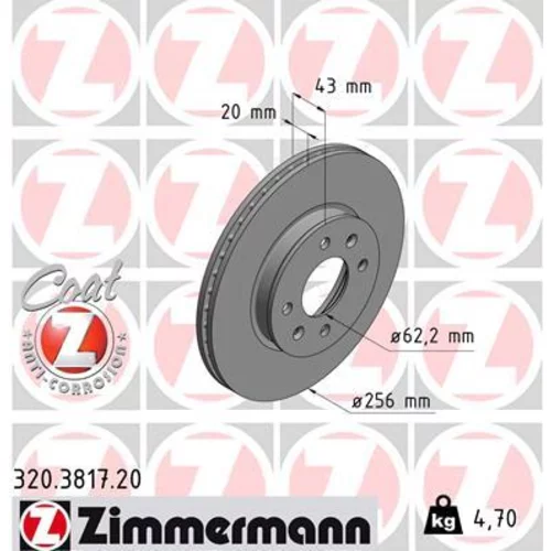 Brzdový kotúč ZIMMERMANN 320.3817.20