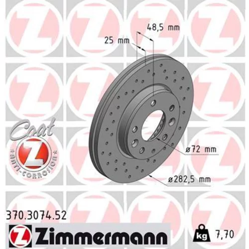 Brzdový kotúč ZIMMERMANN 370.3074.52