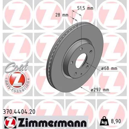 Brzdový kotúč ZIMMERMANN 370.4404.20