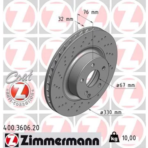 Brzdový kotúč ZIMMERMANN 400.3606.20