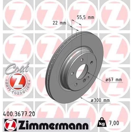 Brzdový kotúč ZIMMERMANN 400.3677.20