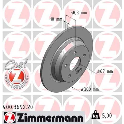 Brzdový kotúč ZIMMERMANN 400.3692.20