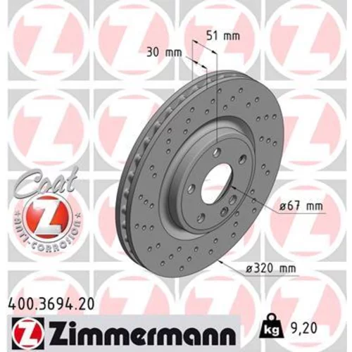 Brzdový kotúč ZIMMERMANN 400.3694.20