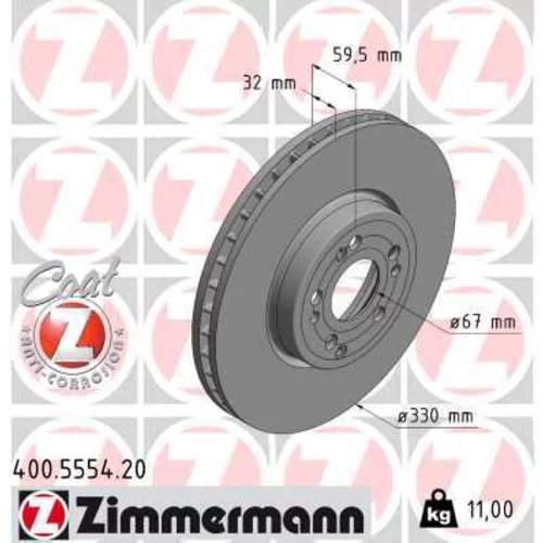 Brzdový kotúč ZIMMERMANN 400.5554.20