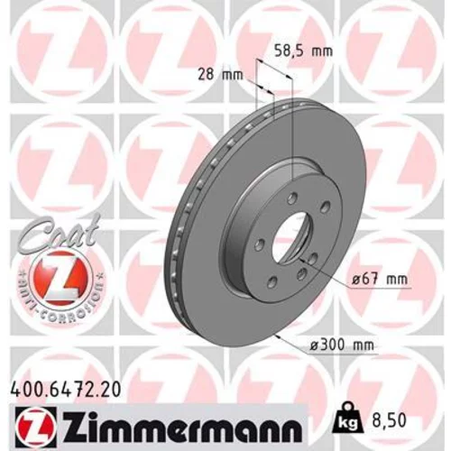 Brzdový kotúč ZIMMERMANN 400.6472.20