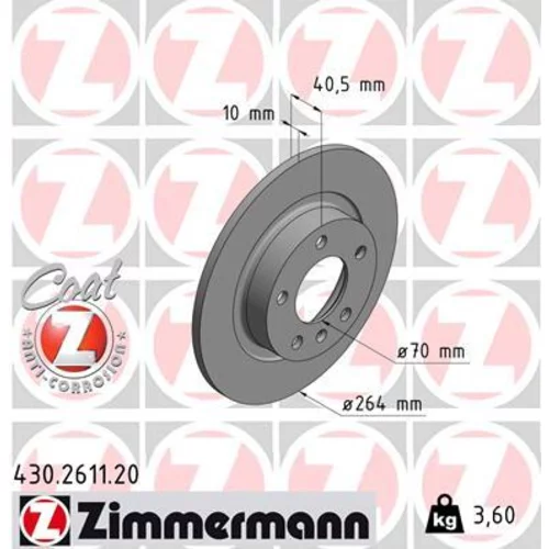 Brzdový kotúč ZIMMERMANN 430.2611.20