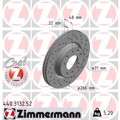 Brzdový kotúč 440.3132.52 /Zimmermann/