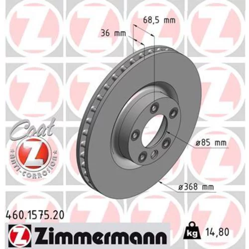 Brzdový kotúč ZIMMERMANN 460.1575.20