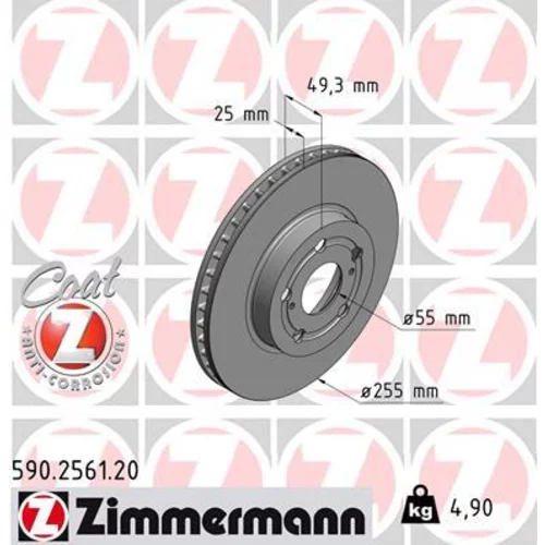 Brzdový kotúč ZIMMERMANN 590.2561.20