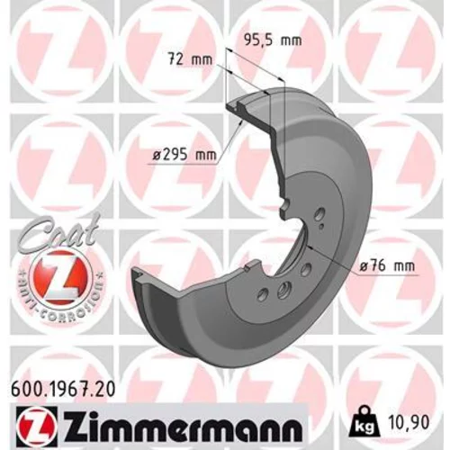 Brzdový bubon ZIMMERMANN 600.1967.20