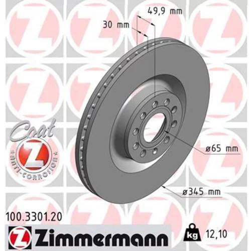 Brzdový kotúč ZIMMERMANN 100.3301.20