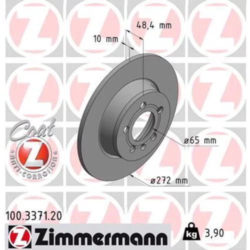 Brzdový kotúč ZIMMERMANN 100.3371.20