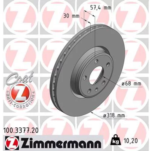 Brzdový kotúč ZIMMERMANN 100.3377.20