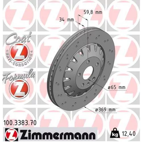 Brzdový kotúč ZIMMERMANN 100.3383.70