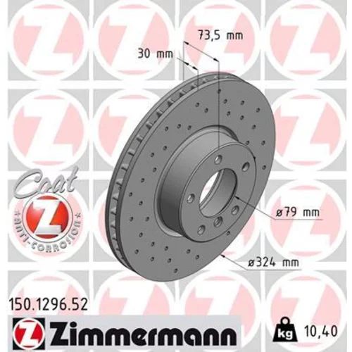 Brzdový kotúč ZIMMERMANN 150.1296.52