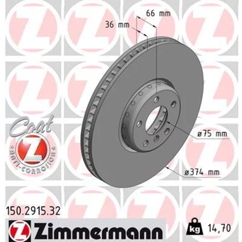 Brzdový kotúč ZIMMERMANN 150.2915.32