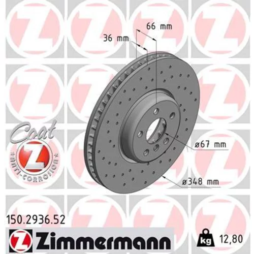 Brzdový kotúč ZIMMERMANN 150.2936.52