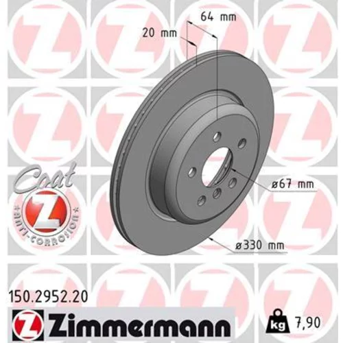 Brzdový kotúč ZIMMERMANN 150.2952.20