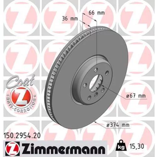 Brzdový kotúč ZIMMERMANN 150.2954.20