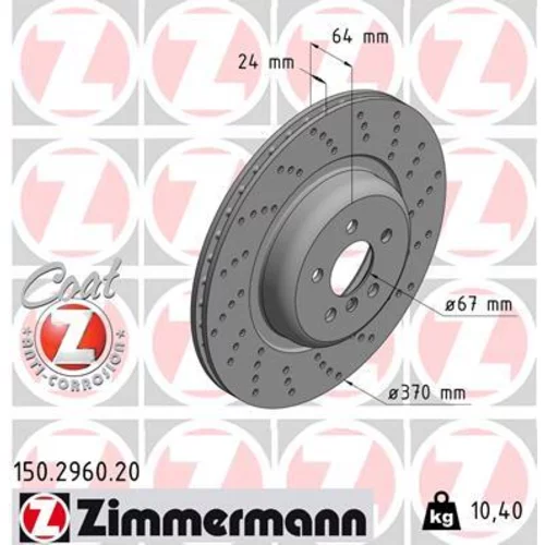 Brzdový kotúč ZIMMERMANN 150.2960.20