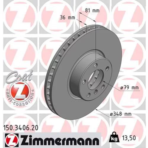 Brzdový kotúč ZIMMERMANN 150.3406.20