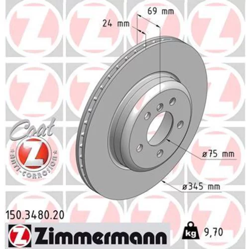 Brzdový kotúč ZIMMERMANN 150.3480.20