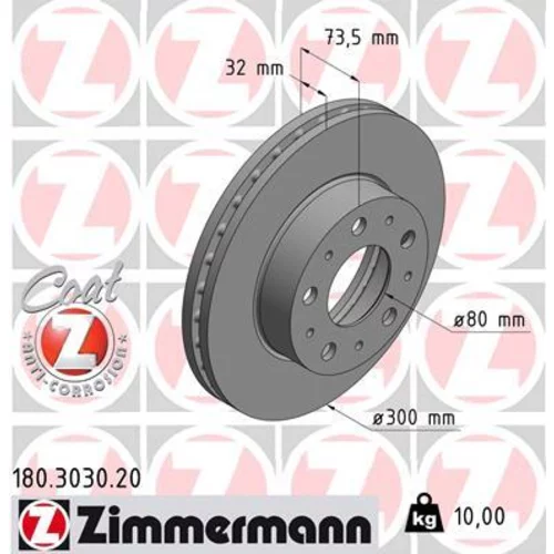 Brzdový kotúč ZIMMERMANN 180.3030.20