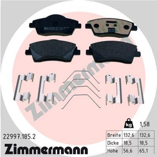 Sada brzdových platničiek kotúčovej brzdy ZIMMERMANN 22997.185.2