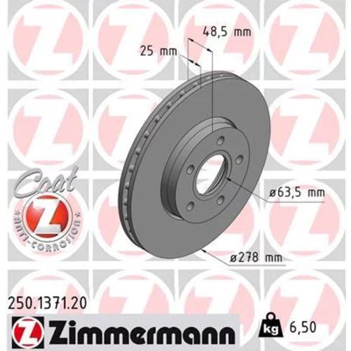 Brzdový kotúč ZIMMERMANN 250.1371.20