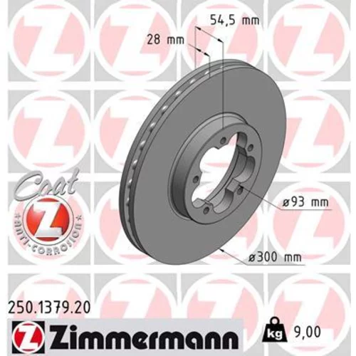 Brzdový kotúč ZIMMERMANN 250.1379.20