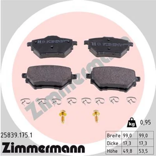 Sada brzdových platničiek kotúčovej brzdy ZIMMERMANN 25839.175.1