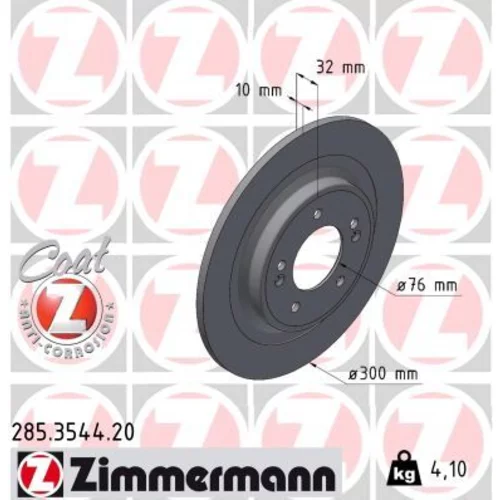 Brzdový kotúč ZIMMERMANN 285.3544.20