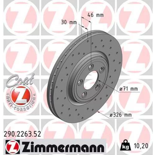 Brzdový kotúč ZIMMERMANN 290.2263.52