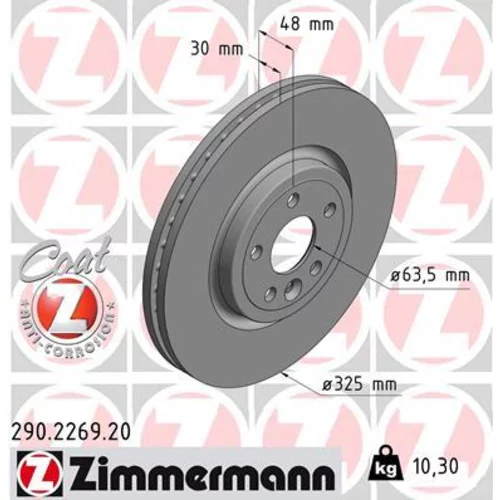 Brzdový kotúč ZIMMERMANN 290.2269.20