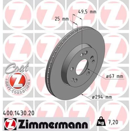 Brzdový kotúč ZIMMERMANN 400.1430.20