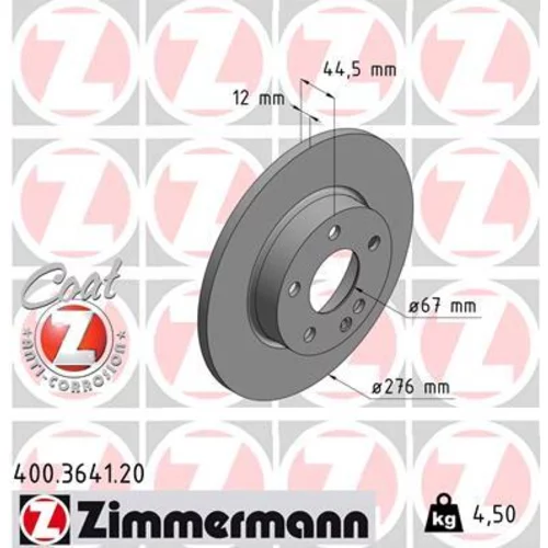 Brzdový kotúč ZIMMERMANN 400.3641.20