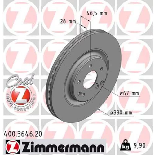 Brzdový kotúč ZIMMERMANN 400.3646.20