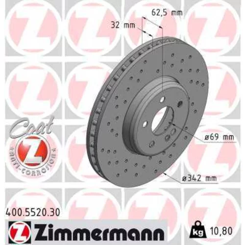 Brzdový kotúč ZIMMERMANN 400.5520.30