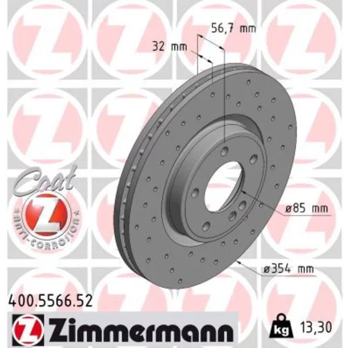 Brzdový kotúč ZIMMERMANN 400.5566.52