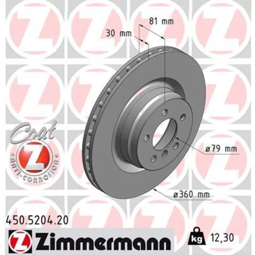 Brzdový kotúč ZIMMERMANN 450.5204.20