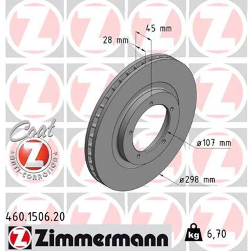 Brzdový kotúč ZIMMERMANN 460.1506.20